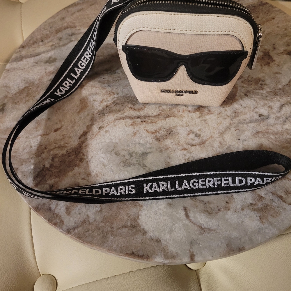 Karl Lagerfeld Black and Cream Mini Bag